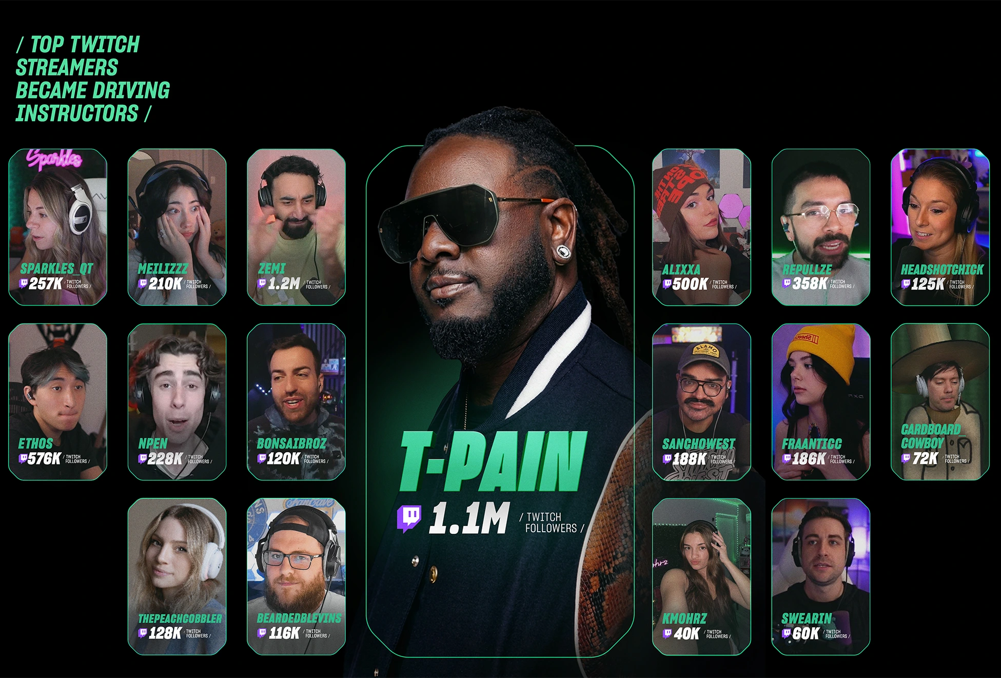 T-Pain and gaming creators teaching Road Test Royale